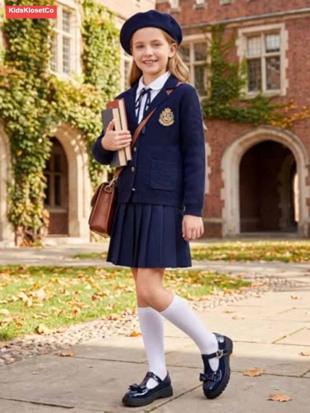 Kids Mary Jane Flats T-Strap School Uniform Dress Shoes Chunky Platform Bow